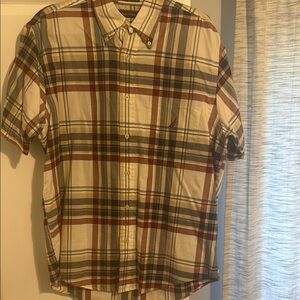 Nautica Red and Blue Casual Button Down Shirt men's Size Medium